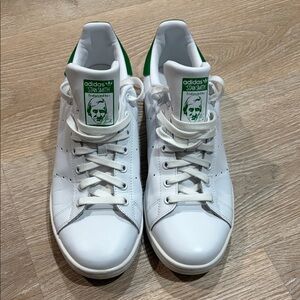 Adidas White and Green Stan Smith Shoes